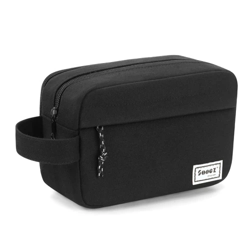 Sooez Big Capacity Pencil Case, Upgraded Canvas Pencil Pouch Large Pencil Bag Organizer, Separate Compartments Easy Grip Handle, Aesthetic Supply for School Teens Adults, Black Pen Case