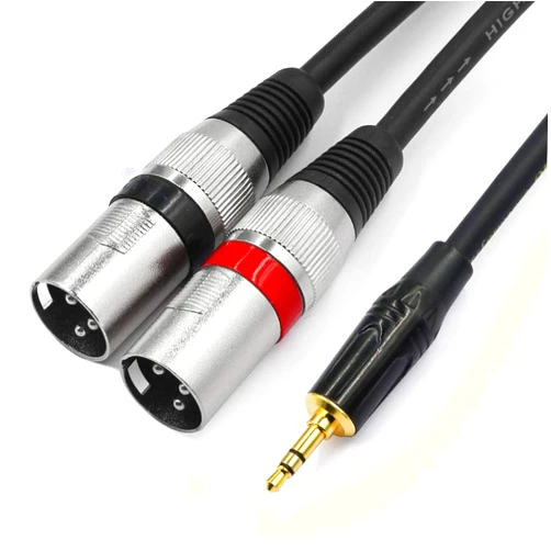 tisino 3.5mm to Dual XLR Stereo Cable 1/8 inch Mini Jack to 2 XLR Male Y Splitter Adapter Cord- 3.3 FT