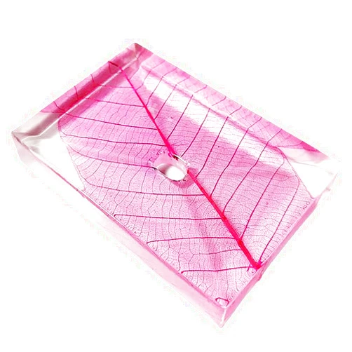 DXI Living Handcrafted Metro Soap Dish by DXI Living | Artisanal, Elegant Nature-Inspired Design – Exclusive to Sparklehouse (Pink Leaves)