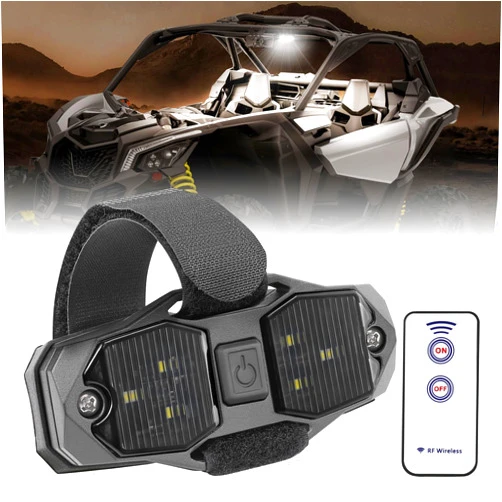 ACEC SHOP UTV Dome Light with Remote, ACEC SHOP UTV Interior Light Universal Roll Bar Mount LED Dome Light Utility Roll Cage Light Cab light Map Light for UTV Polaris RZR Can-Am Truck Car Golf Cart Tractor Boat