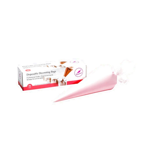 Keenpioneer Piping Bag - Disposable Cake Decorating Bag 56 Count (16 inch, Clear)