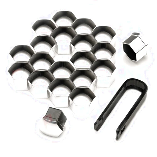 PCVBMLAUT 21mm Car Wheel Nut Lug Dust Cover Cap Protector Hub Screw Rim Removal Tool (20pcs)