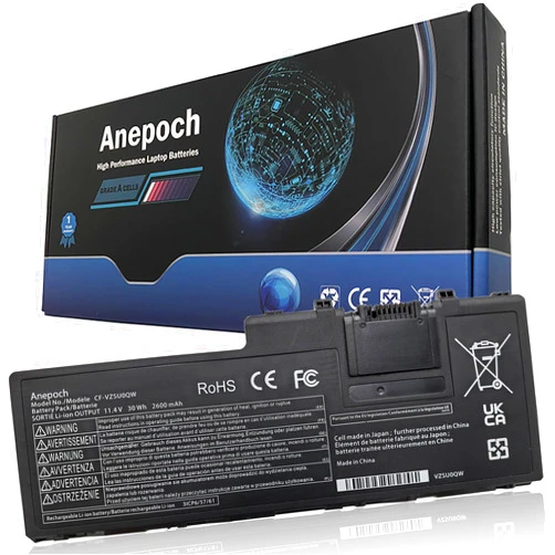 Anepoch CF-VZSU0QW Laptop Battery Replacement for Panasonic ToughBook CF-20 Toughpad FZ-A2 CF-VZSU0QJS CF-VZSU0QK CF-VZSU0QR 11.4V 2600mAh 30Wh