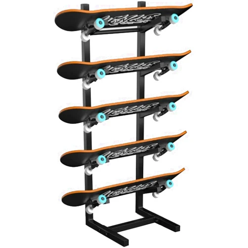 Bsetain Home Gym Organize Holder 5-Tiers Metal Snowboard Storage Rack Free Standing for Skis/Skateboards/Scooter, Floor Display Stand for Garage/Shop