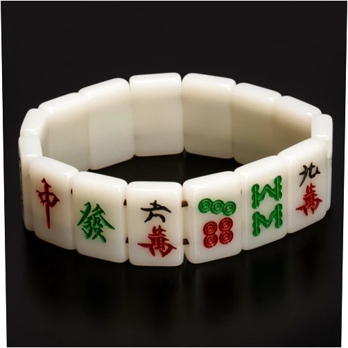 Yellow Mountain Imports Mahjong Mini-Tiles Stretchy Bracelet