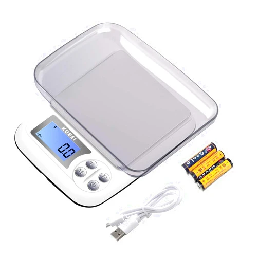 KUBEI Food Scale USB Rechargeable Digital Kitchen Scale, 3kg0.1g Weight Grams and oz for Cooking Baking Jewellery Scale