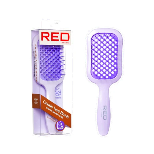 Red by Kiss Gentle Vent Brush, Ideal for Sensitive Scalp Protection, Heat Resistant & Quick Drying with Blow Dryer, Soft Flexible Bristle for Wet or Dry Hair (Soft Purple)