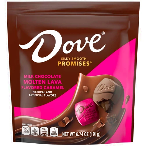 DOVE PROMISES Milk Chocolate Molten Lava Caramel Candy, 6.74 Oz Bag (Pack of 8)