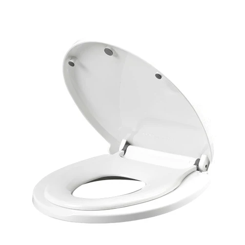 PandaEar Toilet Seat with Build-In Toddler Potty Training Seat, Round Toilet Seat with Splash Guard for Toddler Training, Easy to Install & Slow Close