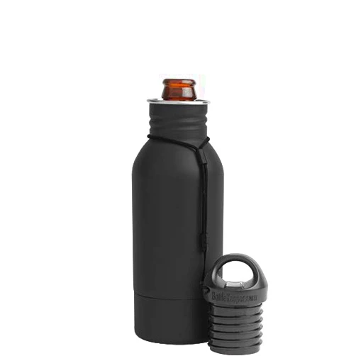 BottleKeeper - The Stubby 2.0 - The Original Stainless Steel Bottle Holder and Insulator to Keep Your Beer Colder (Black)