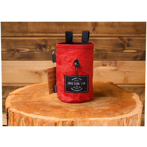 STATIC Climbing STATIC Waxed Canvas Chalk Bag | Oxblood | Handmade in California