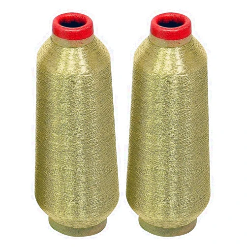 ThreadNanny 2 Huge Spools Metallic Embroidery Machine Thread White Gold Color 5500 Yards Each for Embroidery and Decorative Sewing
