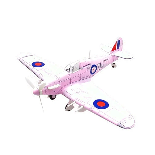 Gzpynsgaoh Hawker Hurricane 1:48 Model Airplane Kits - 4D Plastic WWII RAF Fighter Aircraft Assembly for Adults,4D Fighter Assembly Model. (Pink)