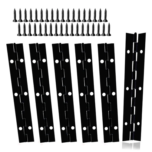 IFUCTYE Door Hinges Matte Black Interior Door Hinges Perfect for Garage, Front or Back Door (6 PCS Black Piano Hinge)