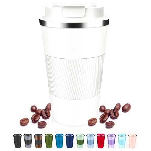 DUBUXW Insulated Coffee Tumblers with Flip Lid 12oz / 17oz, Stainless Steel Travel Coffee Mug Leak Proof, Vacuum Insulated Coffee Mug Thermos Cup, Keeps Cold and Hot for Coffee Tea