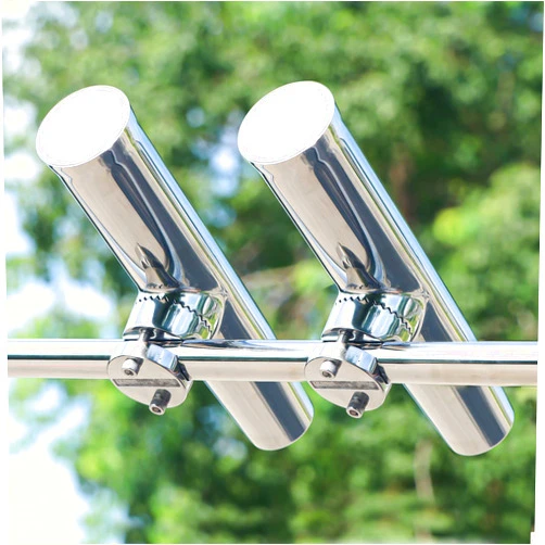 Marinebaby 2PCS Tournament Style Boat Fishing Rod Holders, 316 Stainless Steel Clamp on 7/8