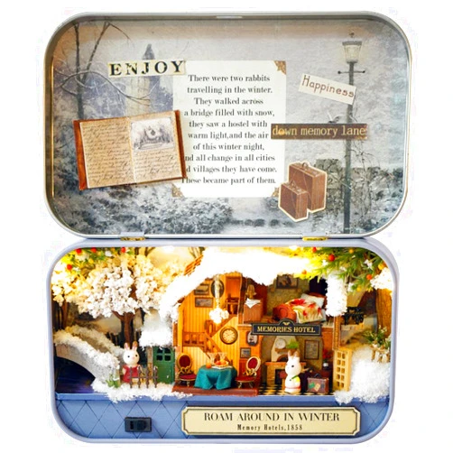 Maiji Planet DIY Miniature House Kit, LED Dollhouse, Adults DIY Craft, Winter Theme, Ideal Gift for Adults & Teens (Any Gender)