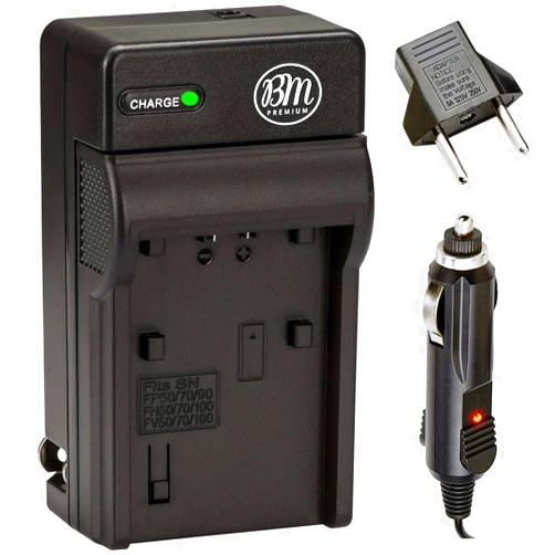 Big Mike's BM Premium NP-FH50 Battery Charger for Sony CyberShot DSC-HX1 DSC-HX100V DSC-HX200V HDR-TG5V DSLR A230 A290 A330 A380 A390 Digital Cameras (BC-TRV Replacement)