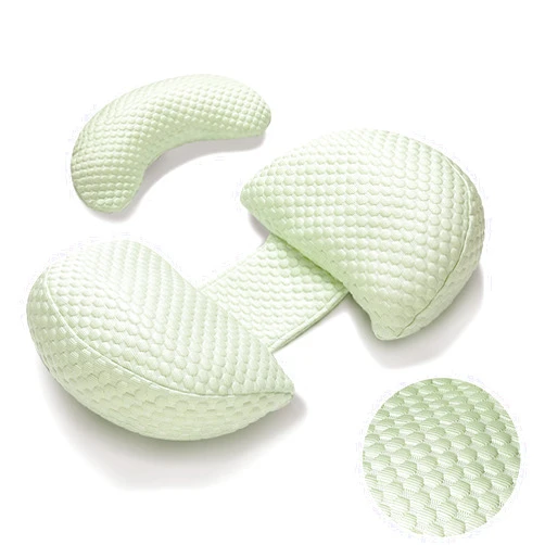Taynoes Pregnancy Pillows Cooling for Sleeping, Maternity Pillows, Detachable and Adjustable Double-Sided Support for Pregnant Women Back, Belly, Stomach,Hip Pregnancy Must Haves (Green)