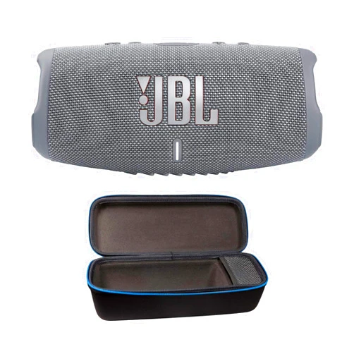 JBL Charge 5 (Gray) + Bundle with divvi! Protective Hardshell Case (Black)