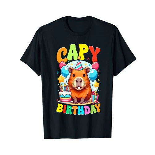 Funny Capy Birthday Party Gifts & Apparel Capy Birthday Shirt Funny Capybara Lover Party Kids Boy Girl T-Shirt