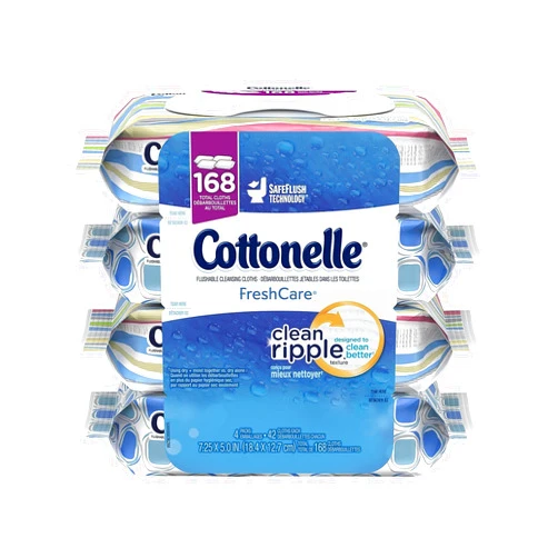 Cottonelle Fresh Care Flushable Cleansing Cloths, 42 Sheets, Count of 4 (packaging may vary)