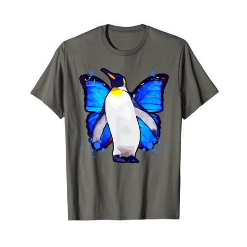 Animal park Antarctic zoo keeper sea emperor Penguins can fly colorful butterfly wings penguin T-Shirt