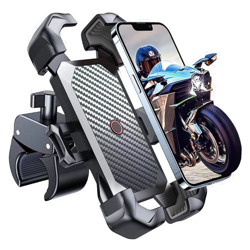 JOYROOM Motorcycle Phone Mount, [1s Auto Lock][100mph Military Anti-Shake] Bike Phone Holder for Bicycle, [10s Quick Install] Handlebar Phone Mount, Compatible with iPhone, Samsung, All Cell Phone