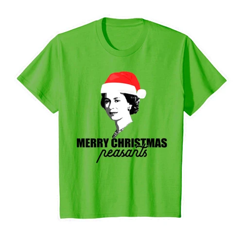 YAS QUEEN OF ENGLAND British Christmas Meme Gifts MERRY CHRISTMAS PEASANTS Queen of England Funny UK Meme T-Shirt