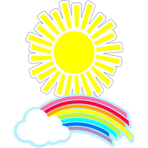 Schoolgirl Style Hello Sunshine 36-Piece Sun and Rainbow Bulletin Board Cutouts, Sun and Rainbow Classroom Cutouts, Sun and Rainbow Cutouts for Bulletin Board and Spring Classroom Décor
