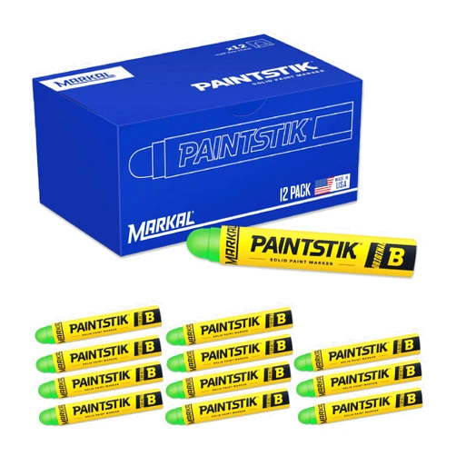 Markal 82836 F Paintstik - Rough Surfaces Solid Paint Marker, Flourescent Green (Pack of 12)