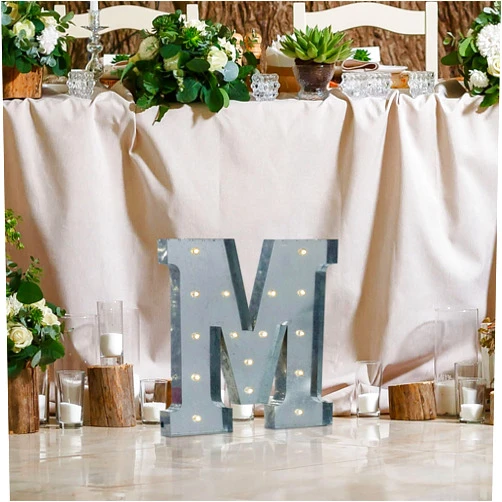 Efavormart.com Efavormart 2 FT | Vintage Metal Marquee Letter Lights Cordless With 16 Warm White LED - M
