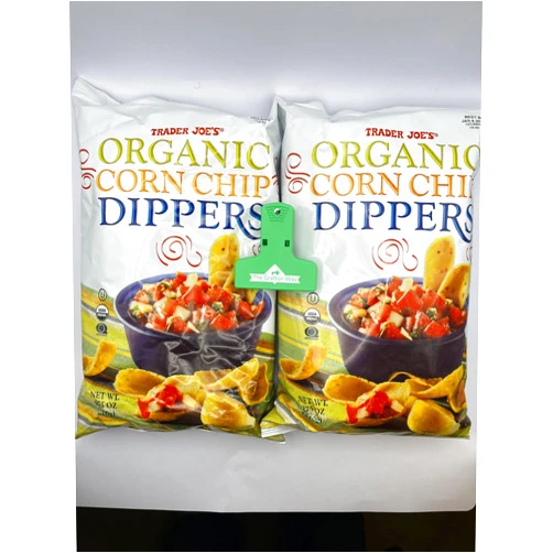 The Grafton Way Trader Joes Organic Corn Chip Dippers with Grafton Way Chip Clip (Corn, 2 Pack)