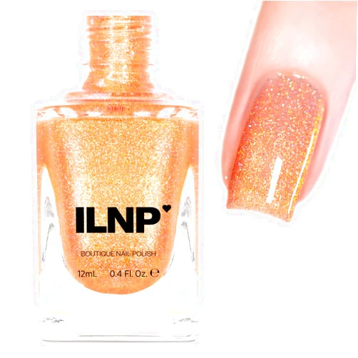 ILNP Cosmetics, Inc. ILNP Peach Ring - Soft Orange Shimmer Nail Polish - Vegan, Cruelty Free, Non Toxic