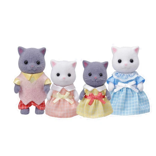Calico Critters Persian Cat Family - Set of 4 Collectible Doll Figures for Children Ages 3+