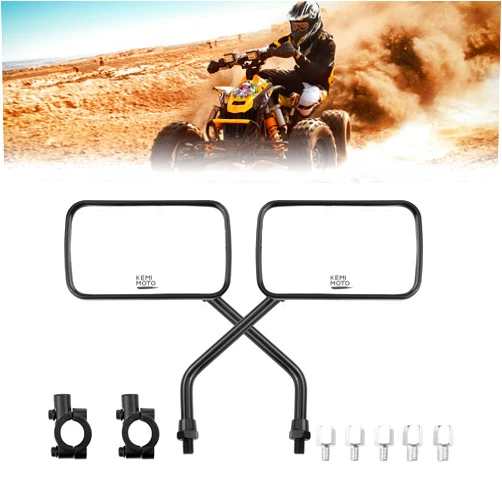 KEMIMOTO ATV Mirrors 8MM10MM Motorcycle Mirrors Side Rearview Mirrors for 7/8