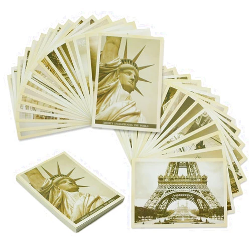 BronaGrand 32pcs Retro Old Travel Postcards Vintage Landscape Photo Picture Poster Post Cards Greeting Cards Collectable Vintage Postcards Bulk for Worth Collecting Exchanging