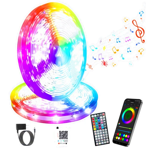 GANZQH Led Lights for Bedroom 150ft (2 Rolls of 75ft) Music Sync Color Changing Led Strip Lights, Led Light Strip with Remote, App Control, DIY RGB Led Strip Led Tap lights Living Room Decor Aesthetic