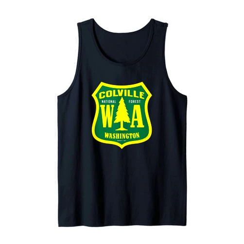 Colville National Forest Shield Colville National Forest Washington Shield Retro Style CLEAN Tank Top
