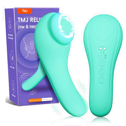 Muosiz TMJ Relief Products Jaw Massager,Neck Massager with Rolling,Vibrating and Heating, Real-Like Massage for TMJ Jaw & Neck Pain Relief, Stiff Jaw, Tension, Stiffness, Green