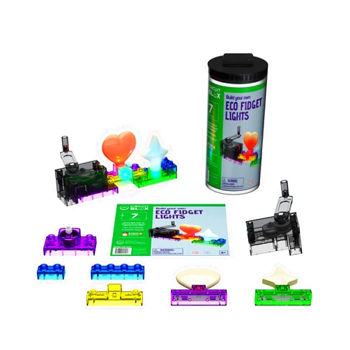 E-Blox: Circuit Blox: BYO Eco Fidget Lights - 7 Projects - Build Your Own Set, LED DIY STEM Bricks Toy, Colorful Building Blocks Kit, Kids Ages 8+