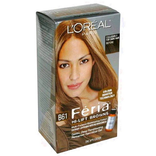 L'Oreal Paris L'Oreal Feria Hi-Lift Browns Multi-Faceted Shimmering Colour, Level 3 Permanent, Hi-Lift Cool Brown B61 (Pack of 2) Cool Brown 2 Count (Pack of 1)