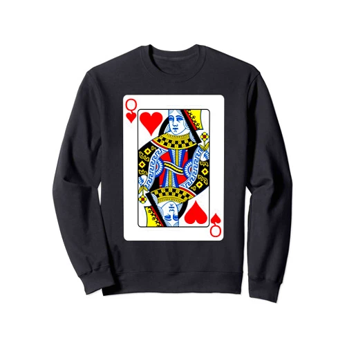 Playing Card Costume Queen Of Hearts Playing Card Group Costume Poker Player Sweatshirt