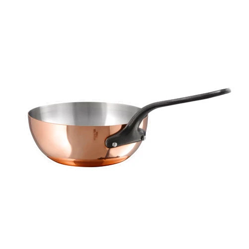 Mauviel M'Heritage M150CI 1.5mm Polished Copper & Stainless Steel Chef Pan With Cast Iron Handles, 2.1-qt, Made in France