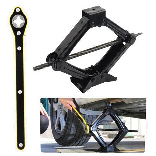KIFIDAN Scissor Jack for Car, Portable Tire Changing Kit with Maximum Load 1T, Ratchet Wrench, Professional Accessories for MPV SUV