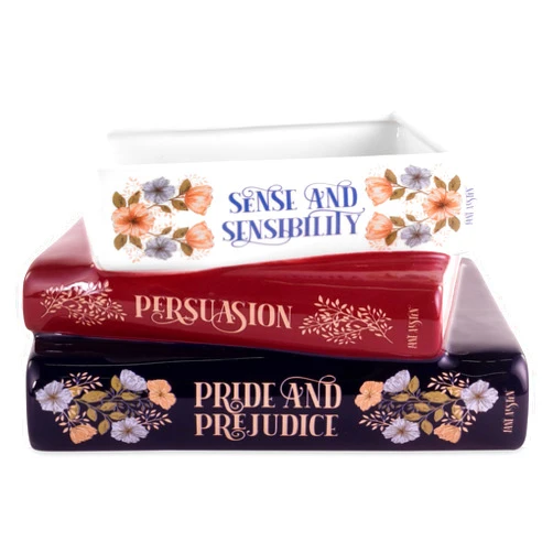 STEEL MILL AND CO. Steel Mill & Co Original Small Book-Shaped Decorative Planter, Ceramic Planter for Home Decor, Cute Bookshelf Decor, Unique Planter for Book Lovers, Classic Titles, Jane Austen