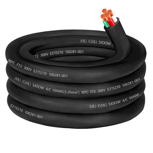 CLLOMAGY 10/4 Wire 10AWG SJOOW Portable Power Cable Cord,300V 10 Gauge 4 Conductor SJOOW Cable Extension Cord for Welder Machine,Generator,Portable Light,EV Car Charger,Motor Lead, Industrial Outdoor Use-25ft