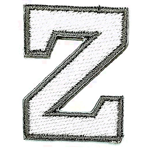 HHO A-Z PATCH HHO Patch White Letter Z English Size 1.4 INCH. Embroidered Patches Novelty Alphabet Letters Learning ABC Iron on Patch for DIY Decoration T-Shirt Backpack Hoodies Bags Jeans (Z)