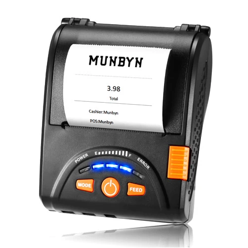 MUNBYN Bluetooth Receipt Printer, 58mm Mini Wireless POS Receipt Printer, Mobile Thermal Printer Restaurant, Portable Receipt Printer for Android/Windows(Not Support iOS/iPhone/iPad/Mac/DoorDash)