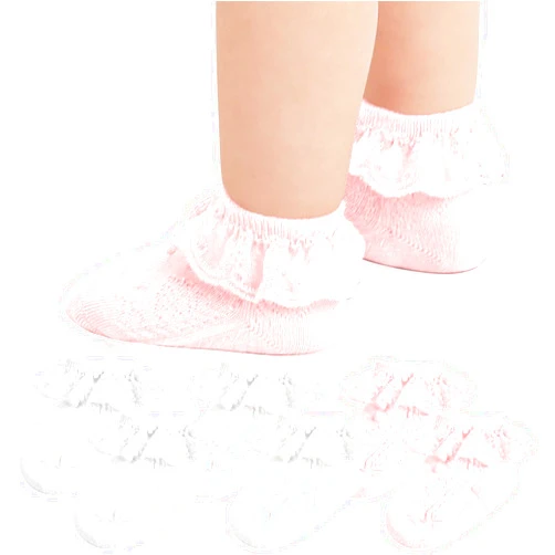 Coziwill Socks Baby Girl Lace Socks Newborn Ruffle Socks Cute Infant Princess Dress Frilly Socks 0-3/3-6/6-12/12-24 months 5/6 Pack